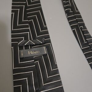 Black and White Geometric Tie